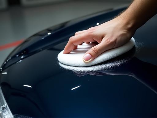 Påføring af keramisk voks på bilhjelm