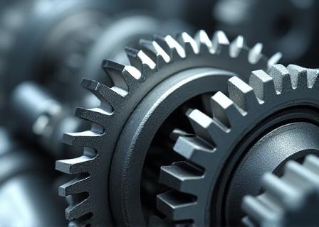 Close up of gears interlocking, representing operational efficiency