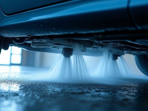 Vanddyser der spuler bilens undervogn